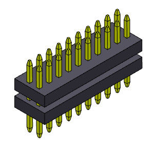 2*40PIN SQ0.30mm 핀 여성 해더 커넥터 1.00 밀리미터  스택 스트레이트 타입에 대한 2*3PIN
