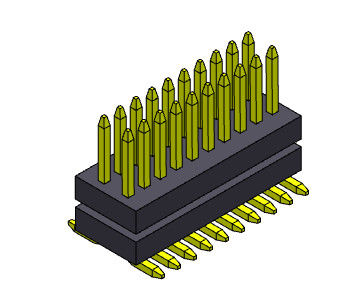 2*50PIN 핀헤더 연결기 0.80 밀리미터 이원적 가로열 스택 일직선 SMT에 대한 2*3PIN