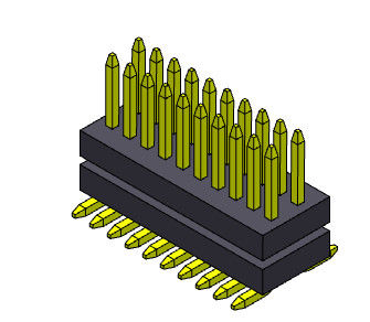 2*50PIN 핀헤더 연결기 0.80 밀리미터 이원적 가로열 스택 일직선 SMT에 대한 2*3PIN