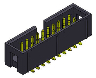 2.54 밀리미터는 PEG와 해더 커넥터 2*3-2*32Pin Nylot6T 3AMP SMT 타입을 권투합니다